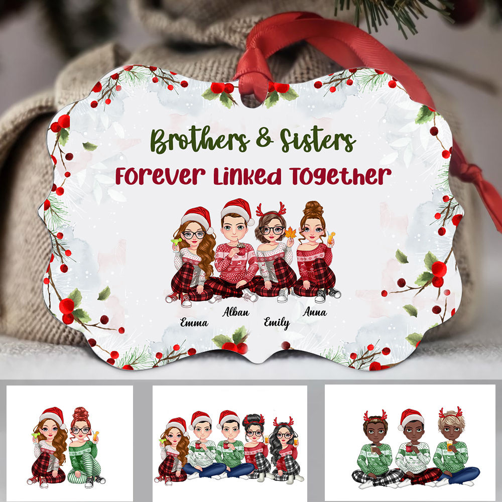 Sisters Forever - Bestie Personalized Custom Ornament - Aluminum