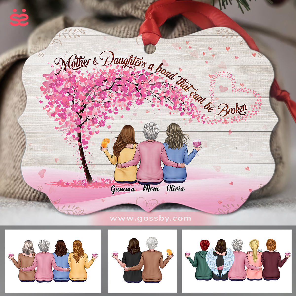 Personalized Ornament - Mother & Daughters - Mother and Daughters A Bond that Can't be Broken