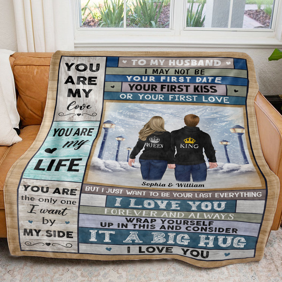 Personalized Blanket - Hoodie Couple - Husband And Wife Blanket - I May Not Be Your First Kiss Your First Date Or Your First Love - Christmas Gifts - Valentine's Gifts For Couples (v3)_1