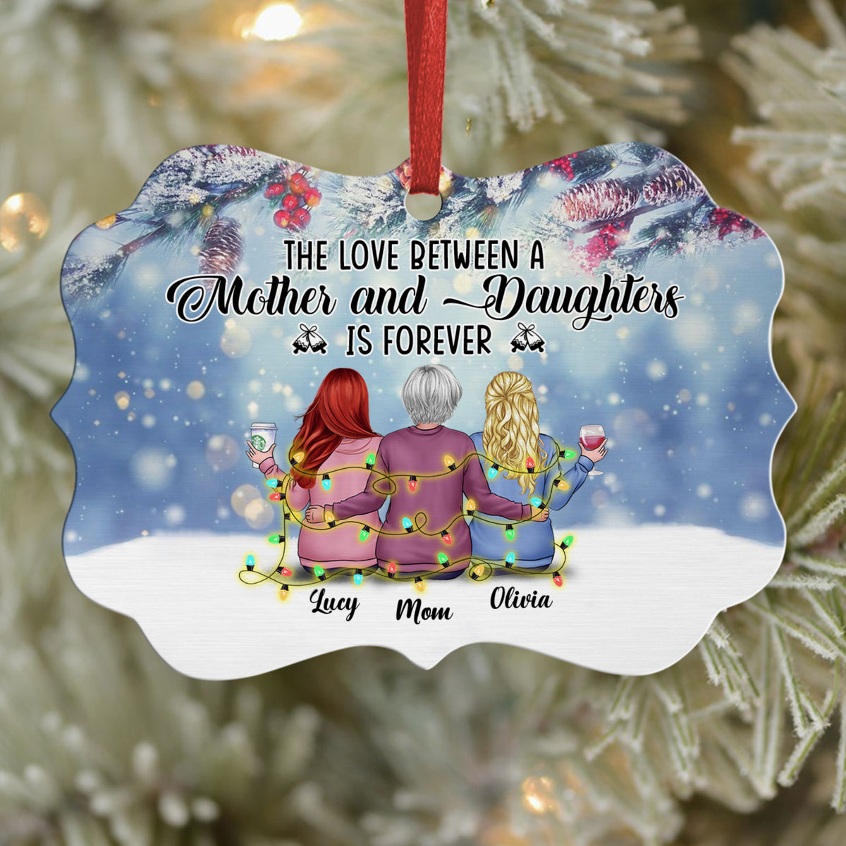 Mother Daughters ornament - The love between a Mother and Daughters is  forever