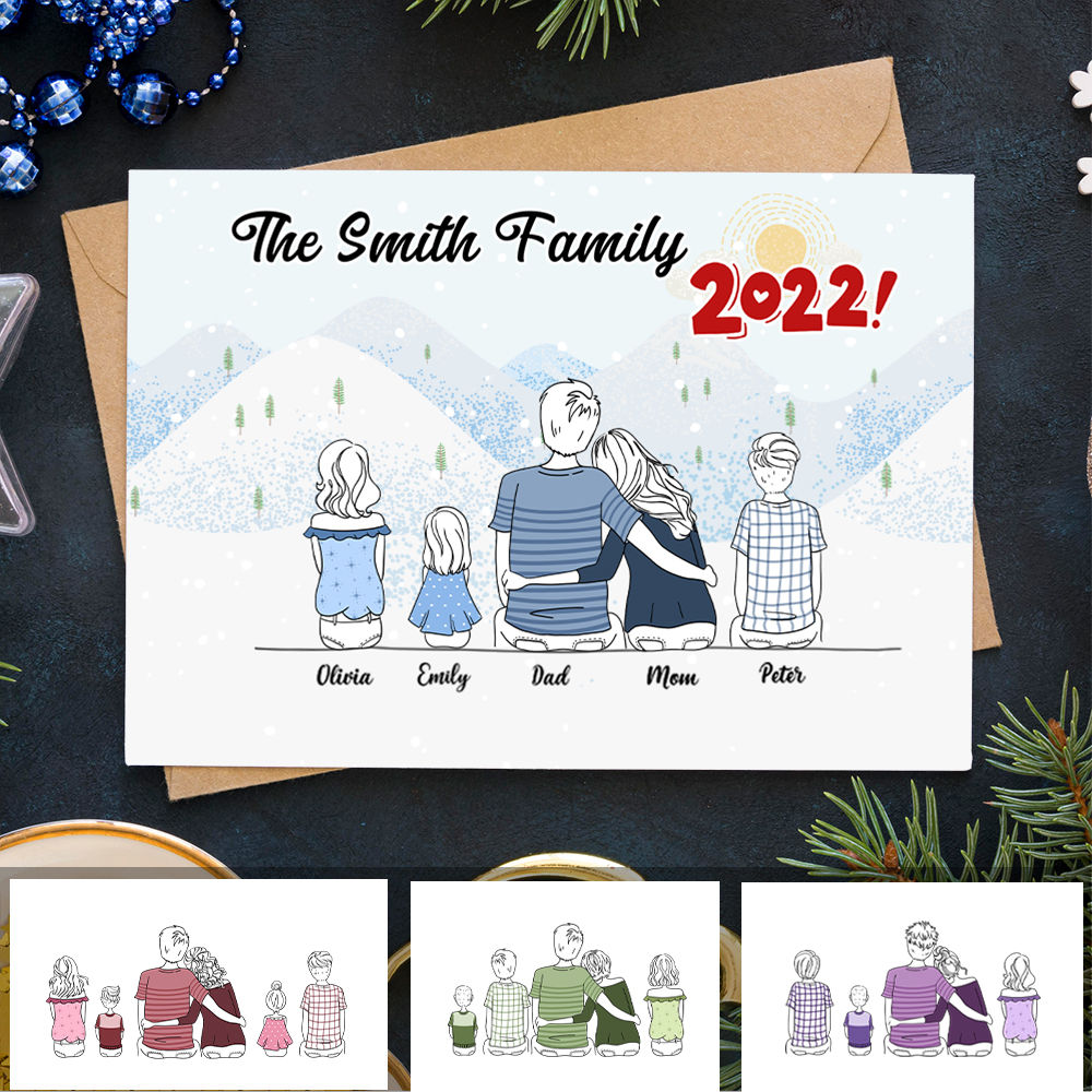 Personalized Card - Family Personalize Postcard - Christmas Gift - Christmas Card - The Smiths family 2024