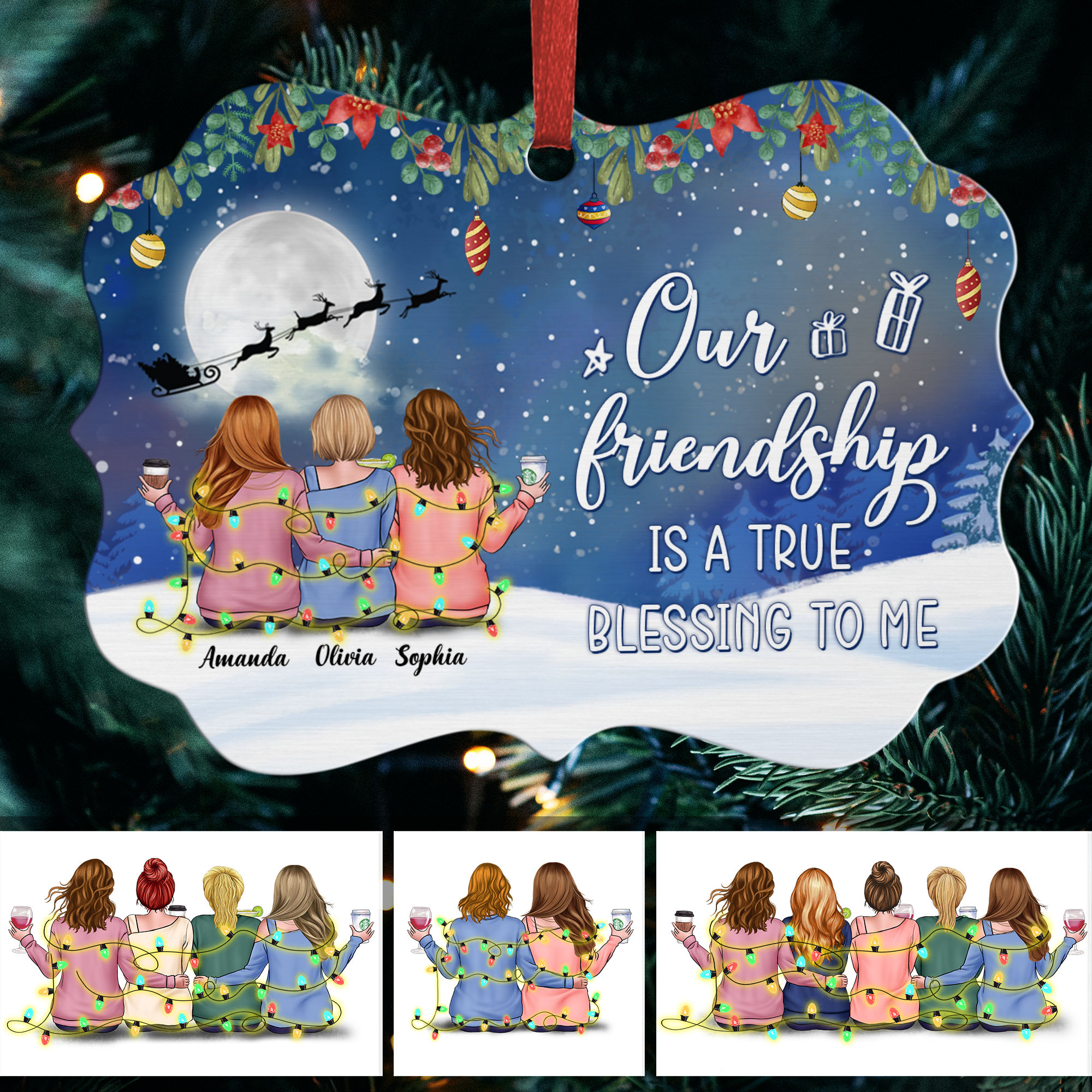 Besties - Christmas Ornament - Medallion Ornament - Our friendship is a ...