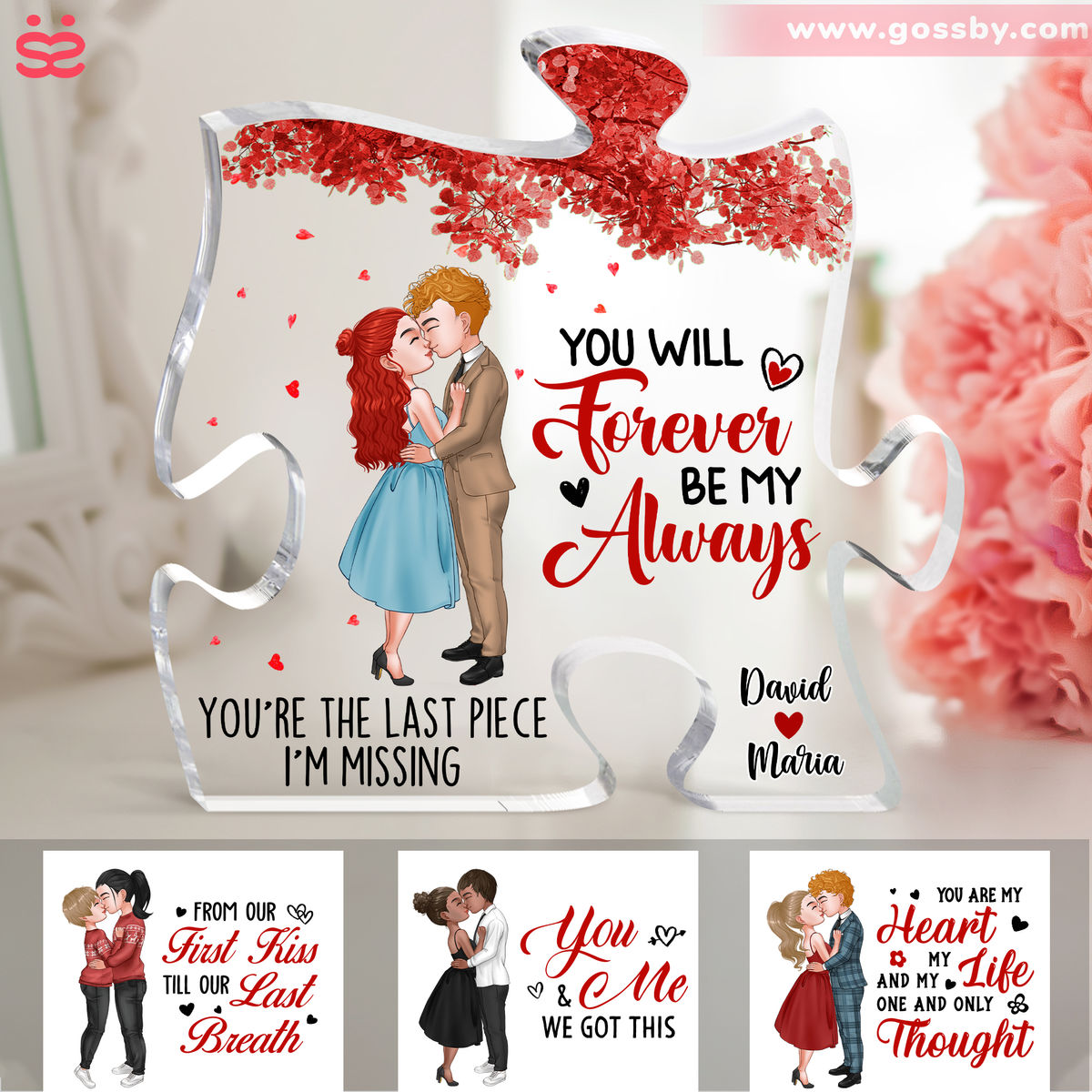 Personalized Desktop - Couple - You will forever be my always - Custom Gift for couple_1