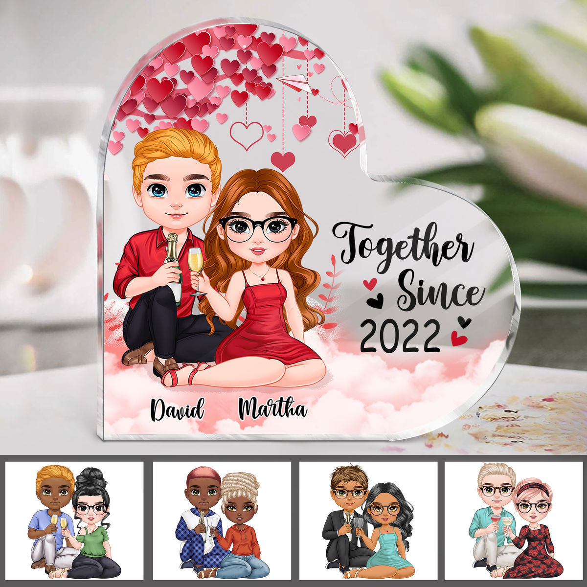 Together since...Gifts For Couples, Valentine Gifts, Wedding Gifts, Anniversary Gifts