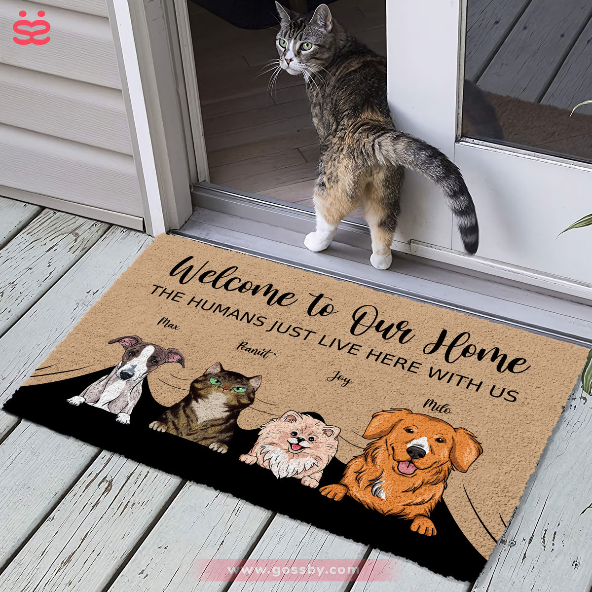 Welcome to our home....Custom Welcome Mats, Cat Lover, Dog Lover Gifts