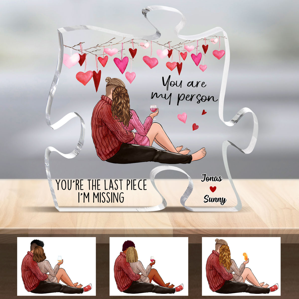 Personalized Desktop - Puzzle Acrylic Plaque - You are my person (22591) - Wedding Gifts , Anniversary Gifts, Valentine Gifts, Gifts For Couples