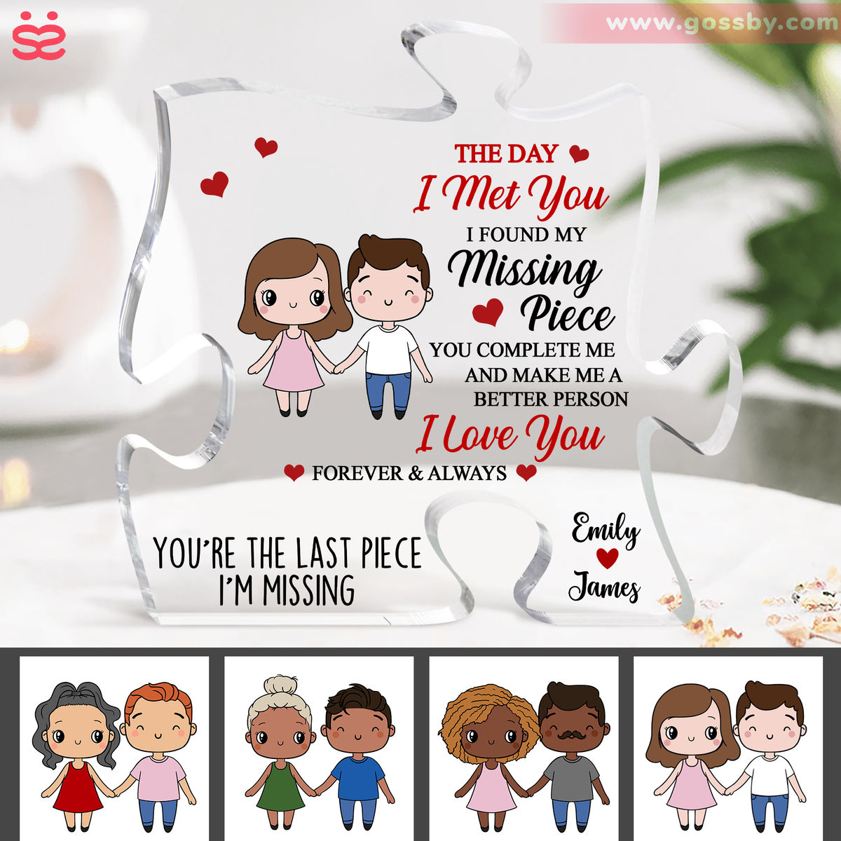 Transparent Plaque - Couple - My favorite place is inside your hug (Custom  Puzzle-Shaped Acrylic Plaque)