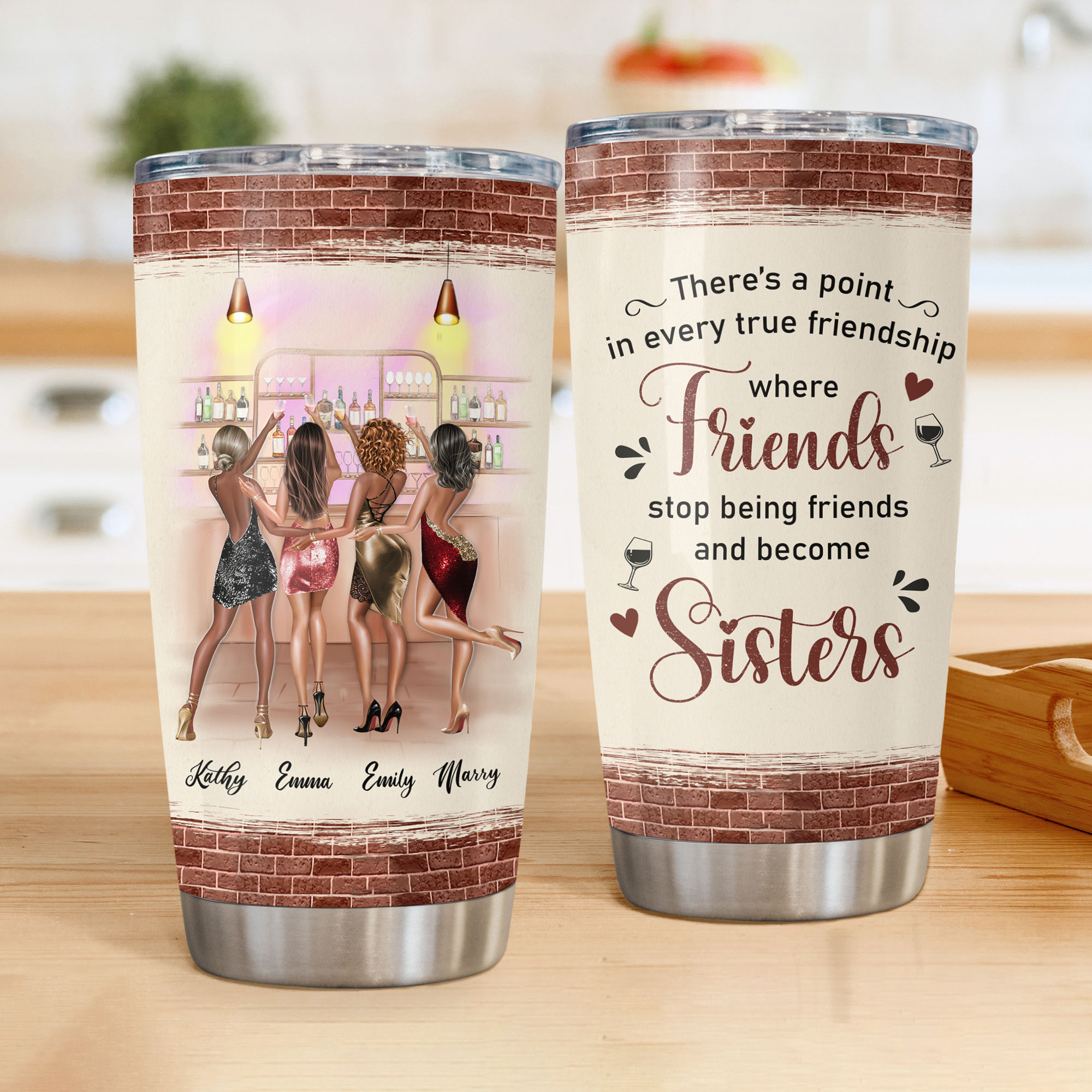 Moosfy Personalized Tumbler - Best Curvy Friends/Sisters Tumbler