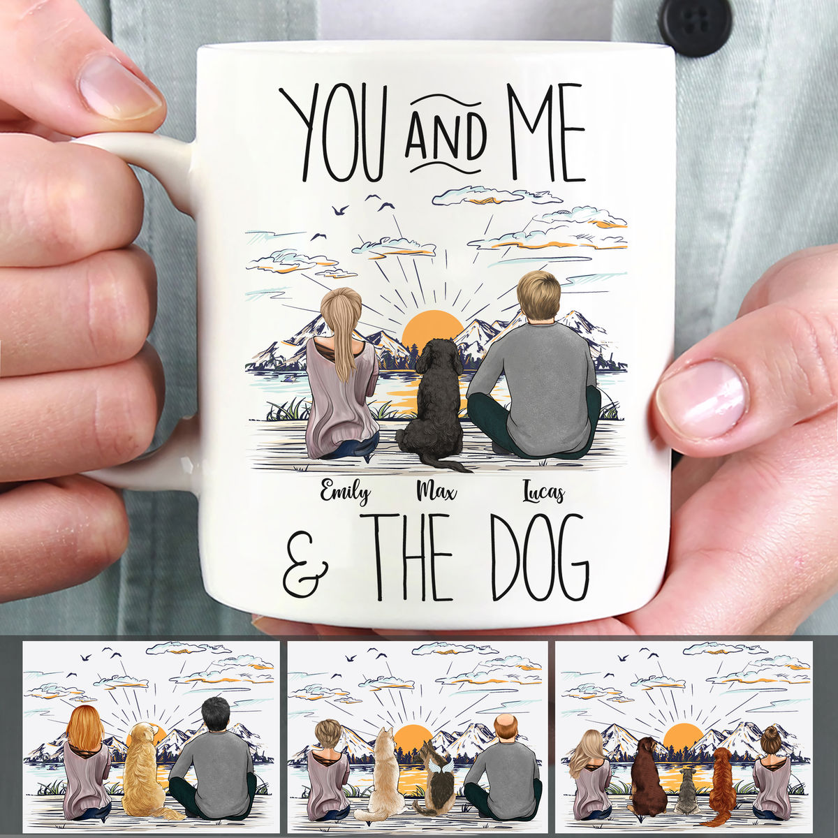 Dog Lovers - You And Me & The Dog (22894) - Couple Gifts, Couple Mug, His and Hers Mugs