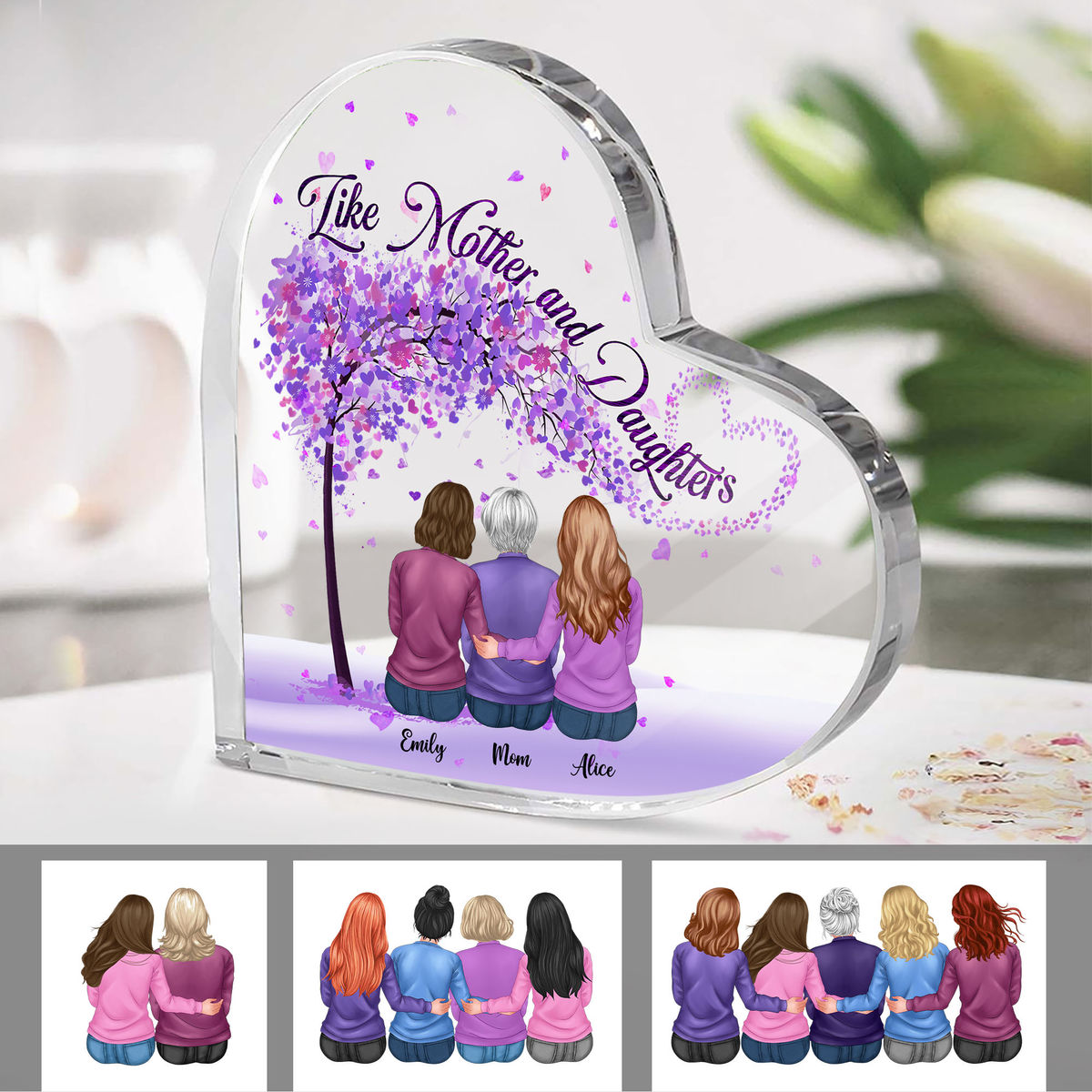 Personalized Desktop - Gifts For Mom - Mother and Daughters a bond that can't be broken (23180) Mother's Day, Birthday, Xmas Gifts_2