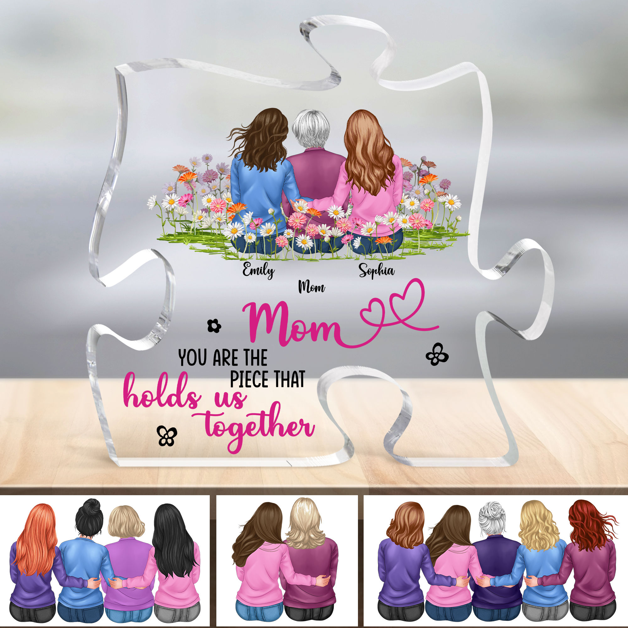 Puzzle Acrylic Plaque - Mom - You are the piece that holds us together (23222) - Personalized ...
