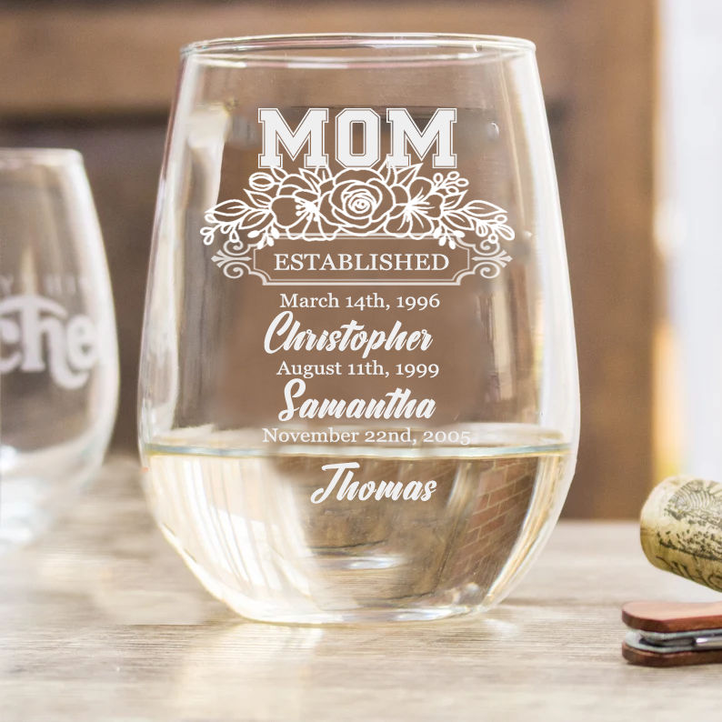 Mother's Day Gift Guide: Drinking Glasses by Snazzy Glass - Third