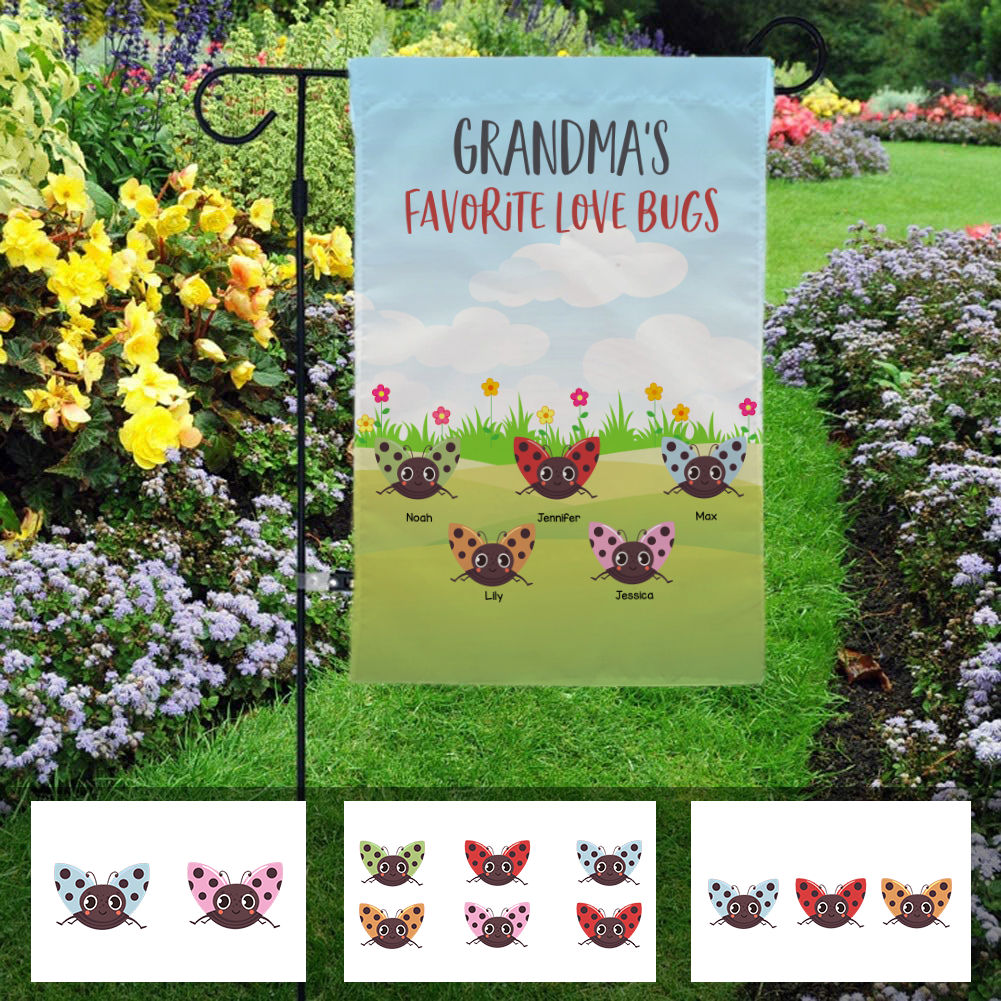 Mother's Day New Listing 2023 - Gardening - Grandma's Favorite Love Bugs Garden Flag