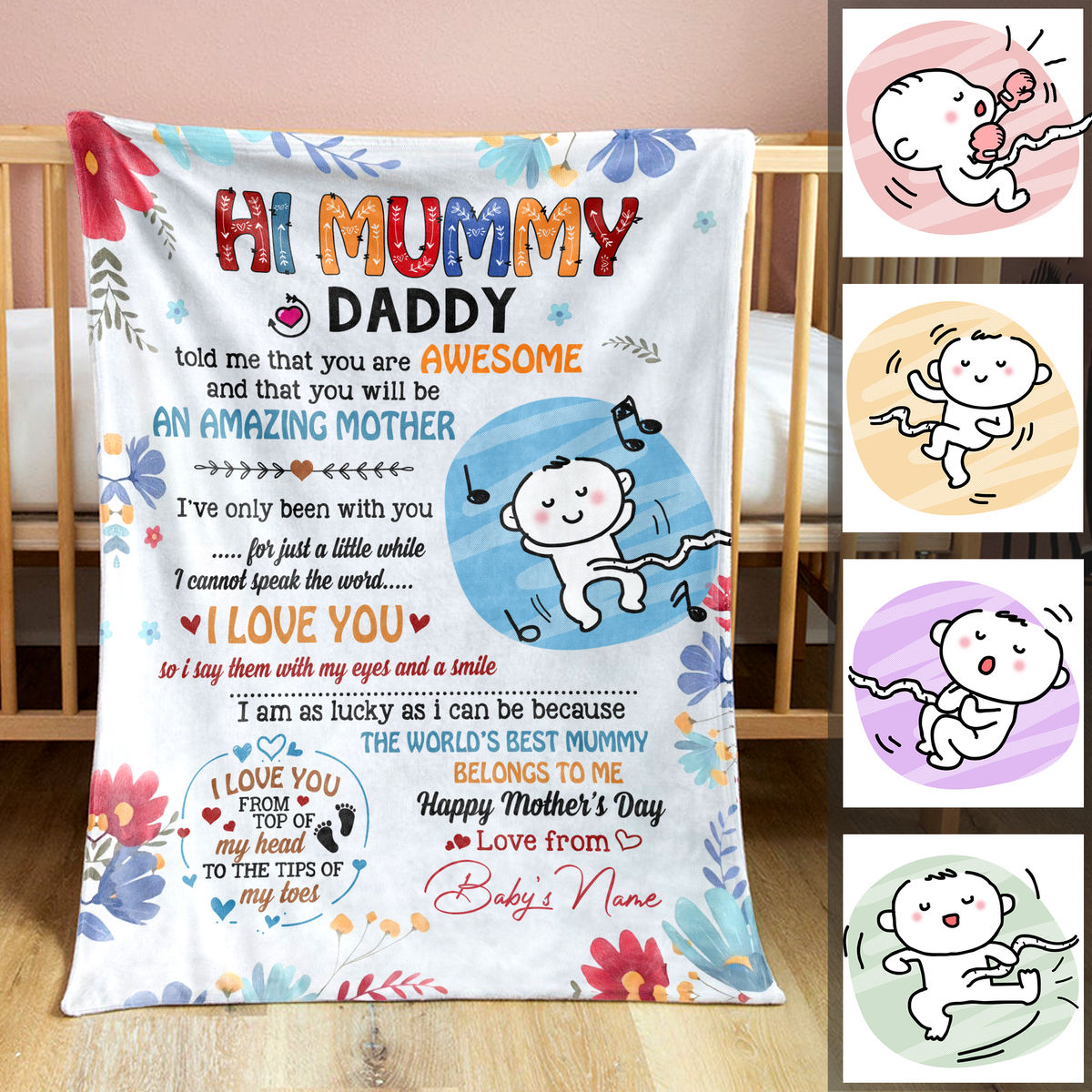 Hi Mommy You Are Awesome And Amazing - Custom Blanket For Mom To