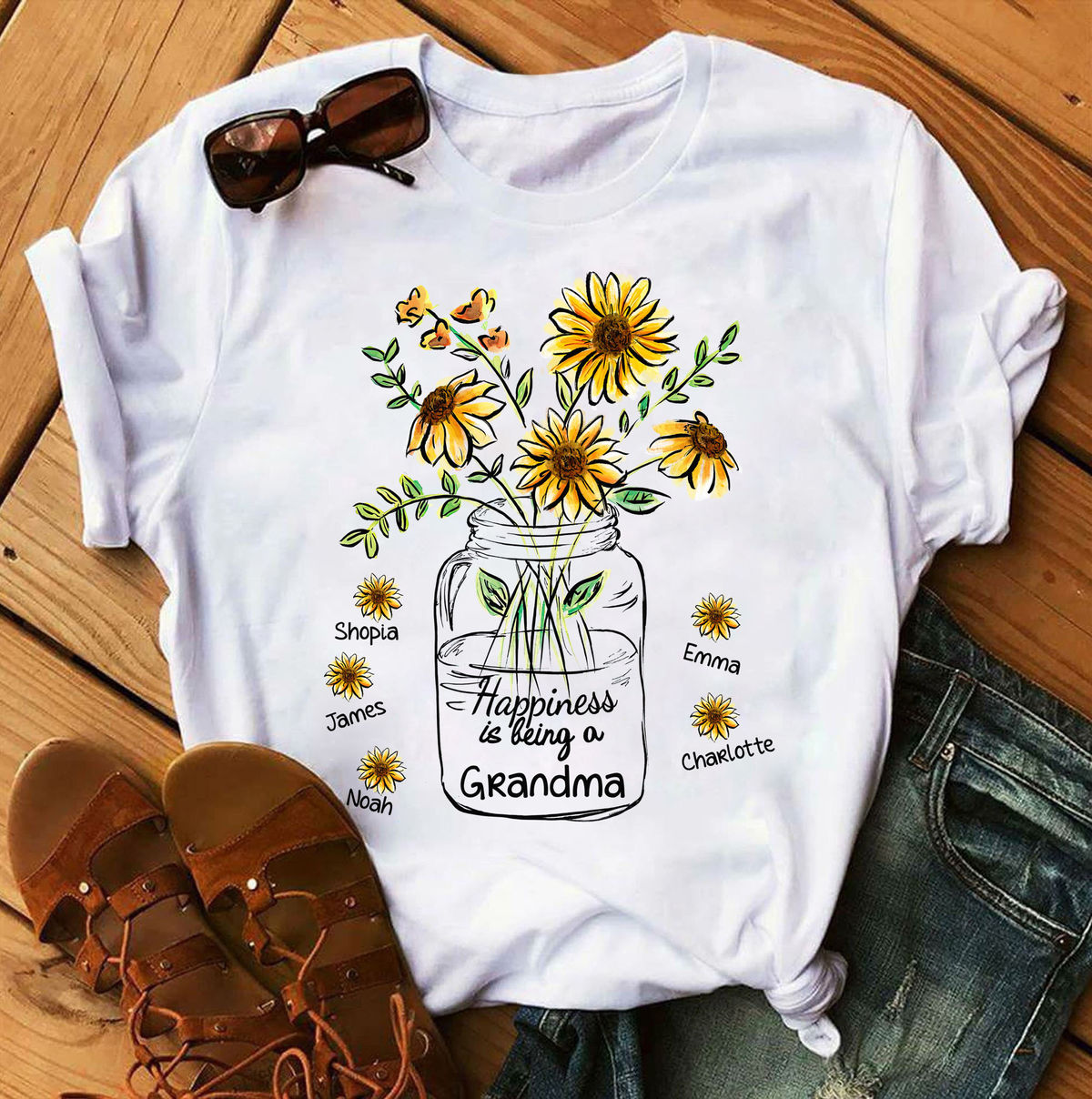 Family - Love Flower - A Gift That Makes Them Smile - Up to 29 kids - Personalized Shirt_1
