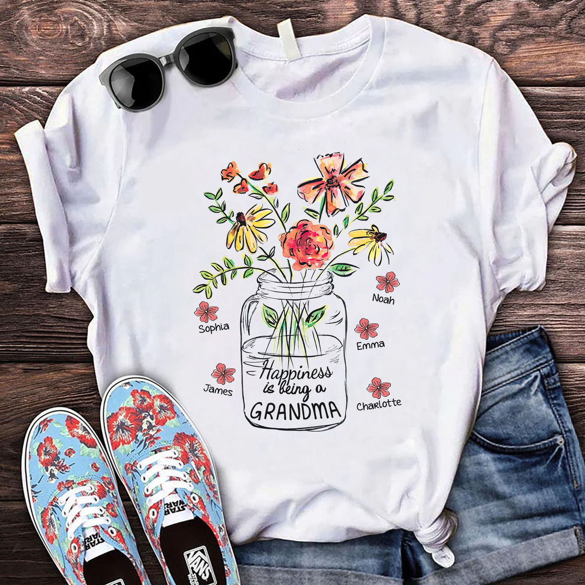 Personalized Shirt - Family - Love Flower - A Gift That Makes Them Smile - Up to 29 kids_3