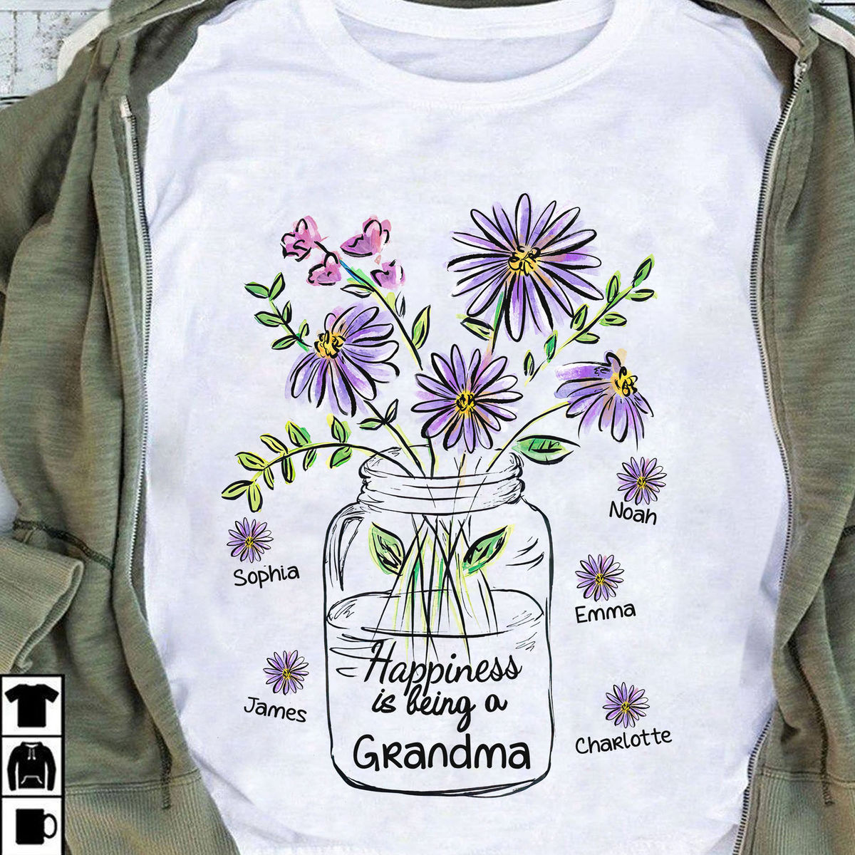 Family - Love Flower - A Gift That Makes Them Smile - Up to 29 kids - Personalized Shirt_2