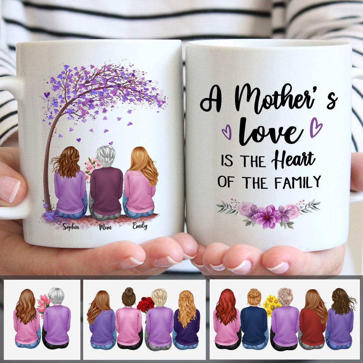 Personalized Mug - Mother & Daughter - A mother's love is the heart of the family (23809)