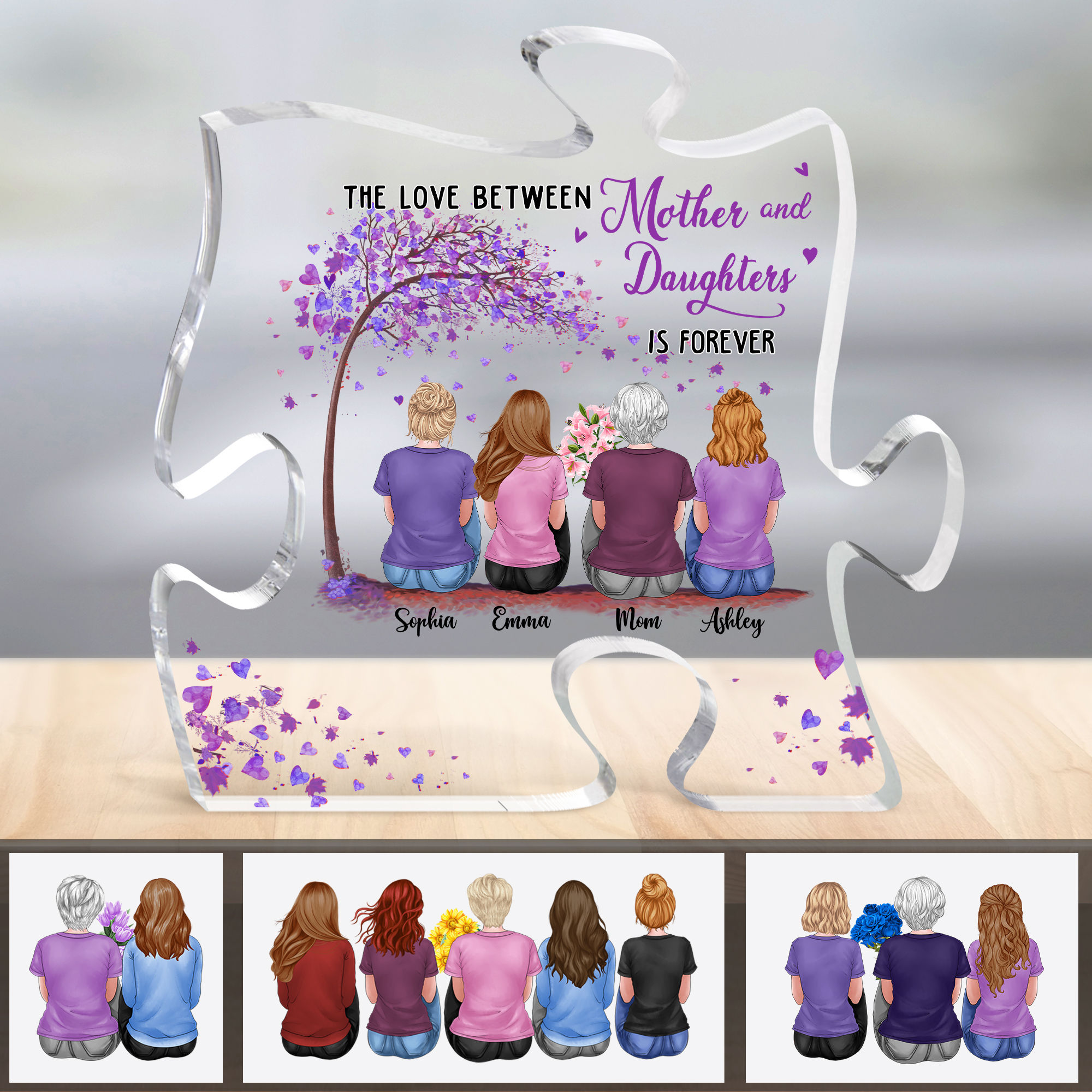 Puzzle Acrylic Plaque - The love between mother and daughters is forever (23898) - Personalized ...