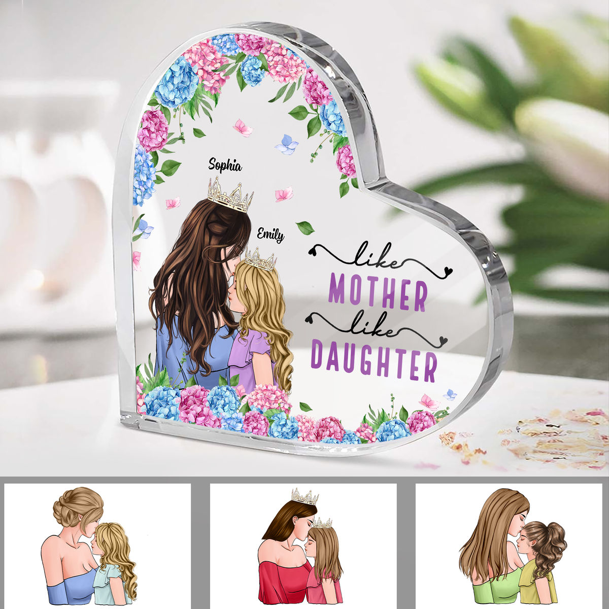 Personalized Desktop - Heart Transparent Plaque - Like Mother Like Daughter (24020)