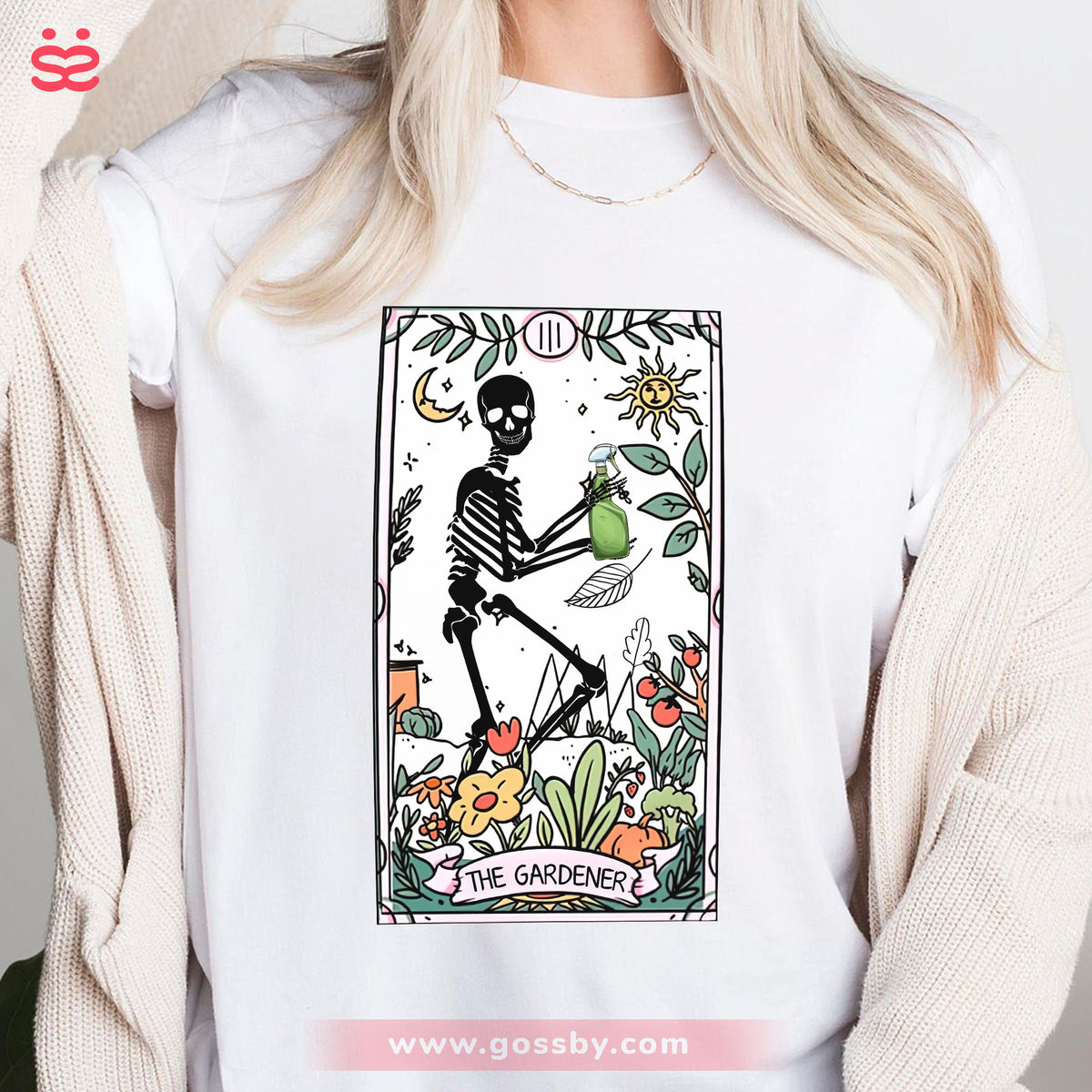 Mother's Day 2024 - Gardener Skeleton Tarot Card Shirt - Shirt