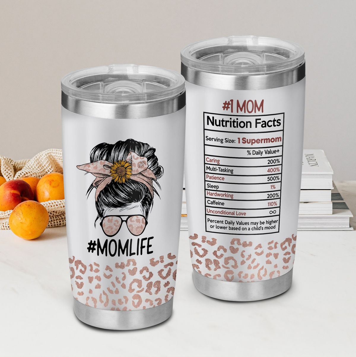 Mother Tumbler - Mom Life Mom Nutrition Facts Stainless Steel Tumbler  Mother's Day Eco-friendly Tumbler To my Mom Skinny Tumbler (24912)