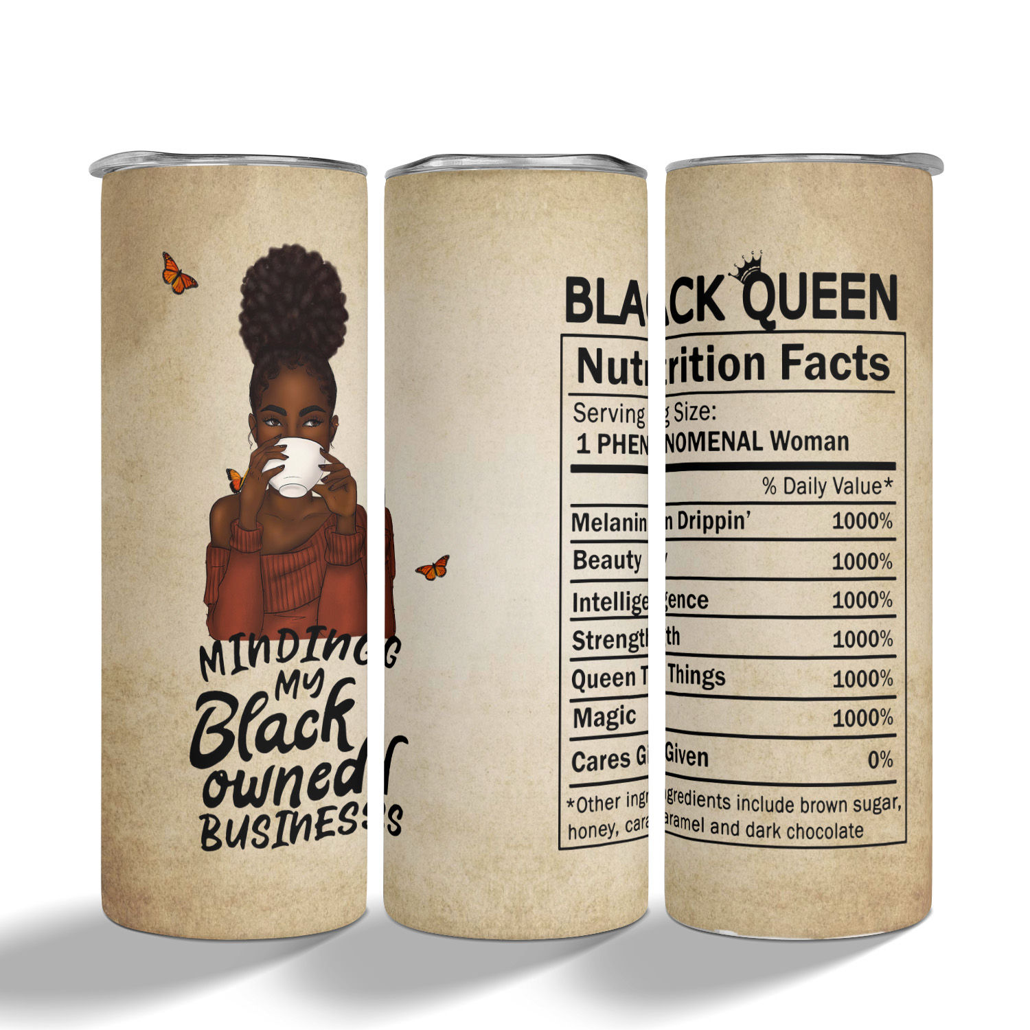 MYMISOR Black Queen Nutrition Fact Tumbler Stainless Steel Tumblers 20oz  Black Women Gift African Am…See more MYMISOR Black Queen Nutrition Fact