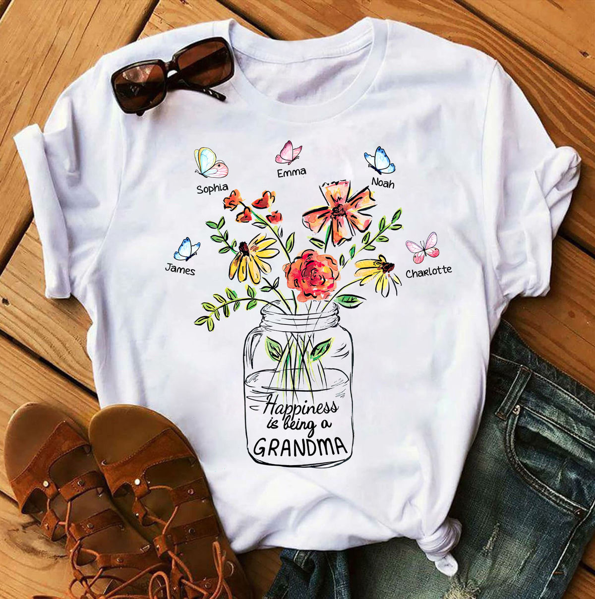 Family Gifts - Love flower Love - Gifts For Mom, Grandma, Mother's Day Gifts - Personalized Shirt_2