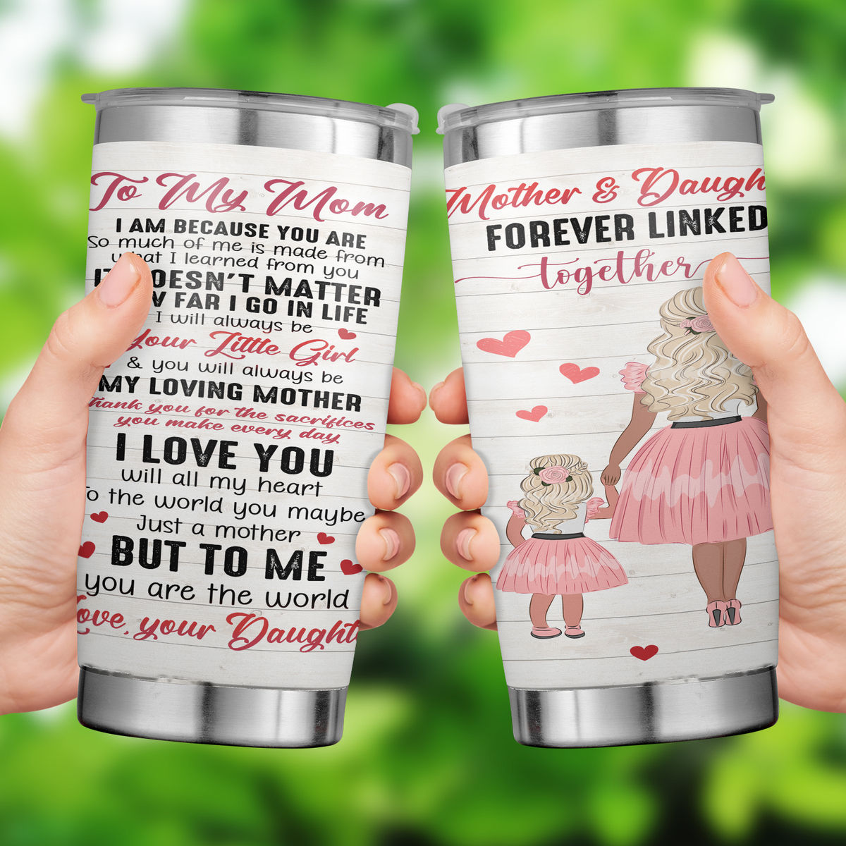 Funny Daughter Mom Tumbler Wrap Floral Tumbler Wrap - Inspire Uplift