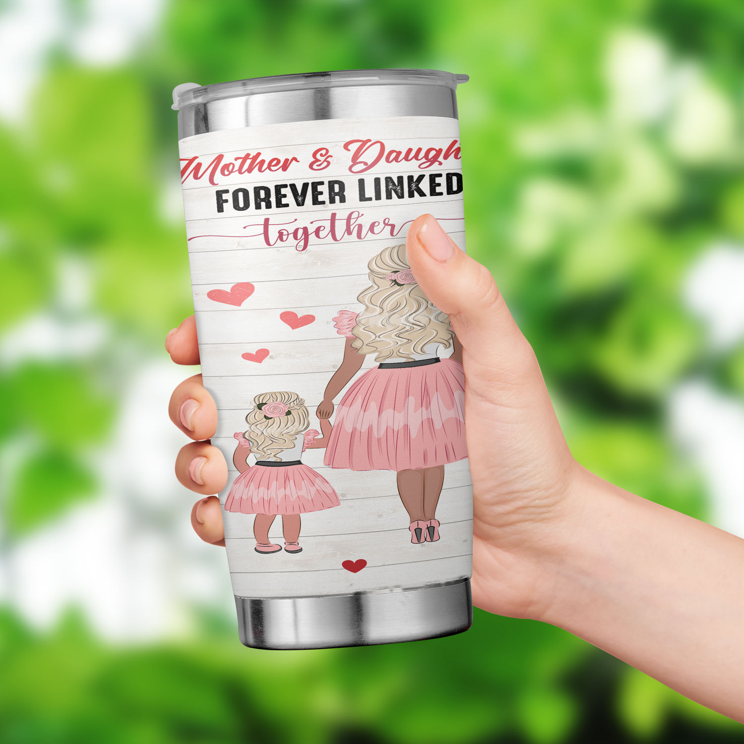 Mother And Daughters Forever Linked Together - Personalized Tumbler Cu –  Macorner