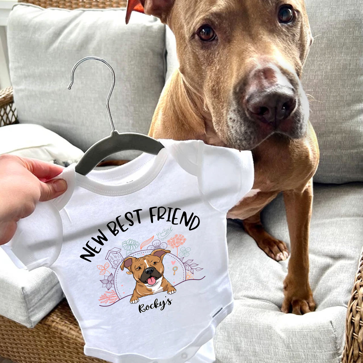 Personalized Shirt - Custom Baby Onesies - New Best Friend 2_1