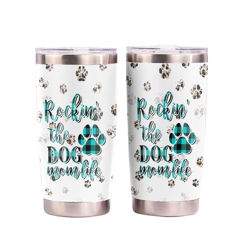 Rocking the Dog Mom life Dog & Cat personalized Skinny Tumbler ST-TU —  CUSTOMA2Z