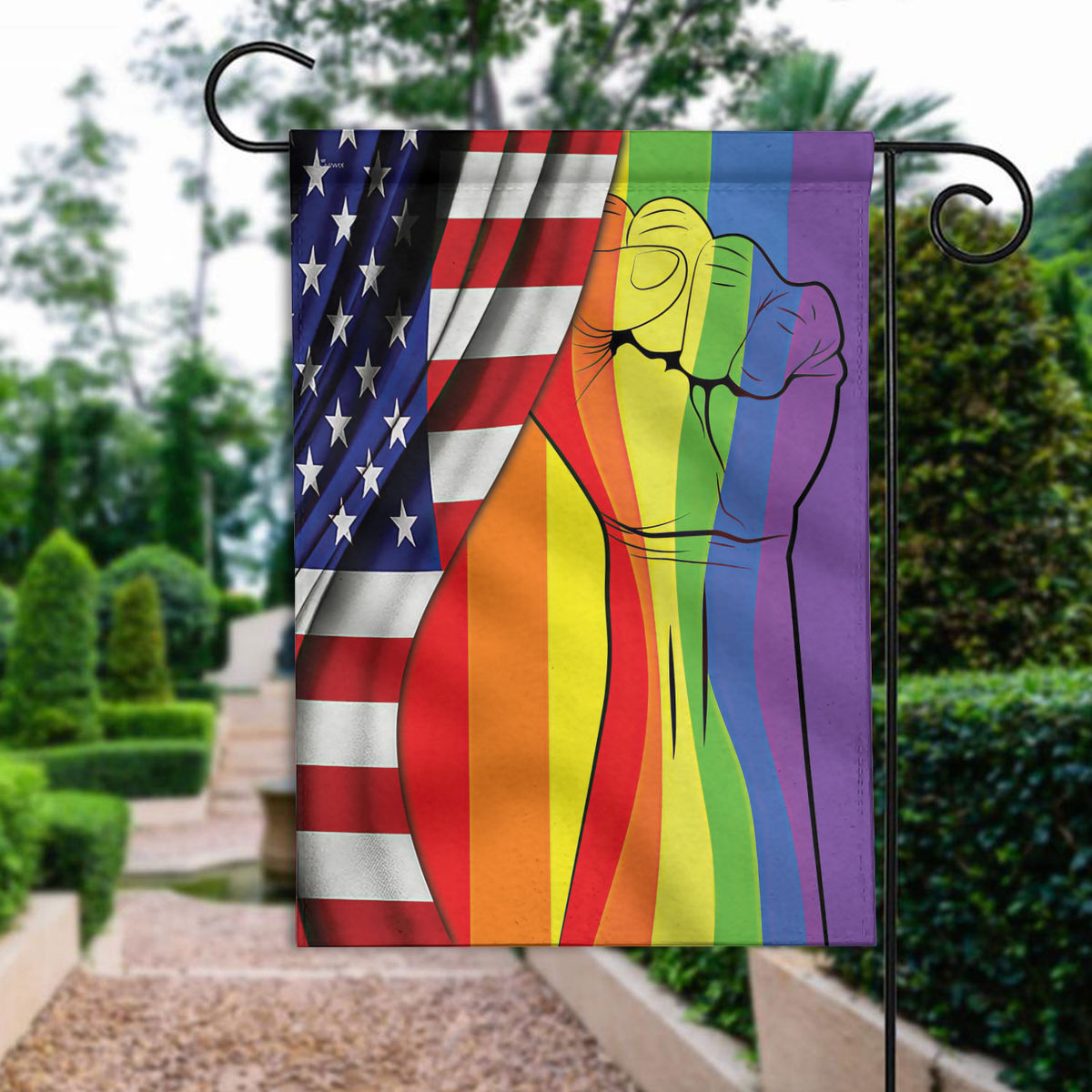 LGBT Pride Flag - LGBTQ Pride, Intersex Inclusive Progress Pride Rainbow Flag, LGBT Pride Flag, LGBT Rainbow Flag, LGBT Bisexual Pride Flag 25609 - Garden Flag_3