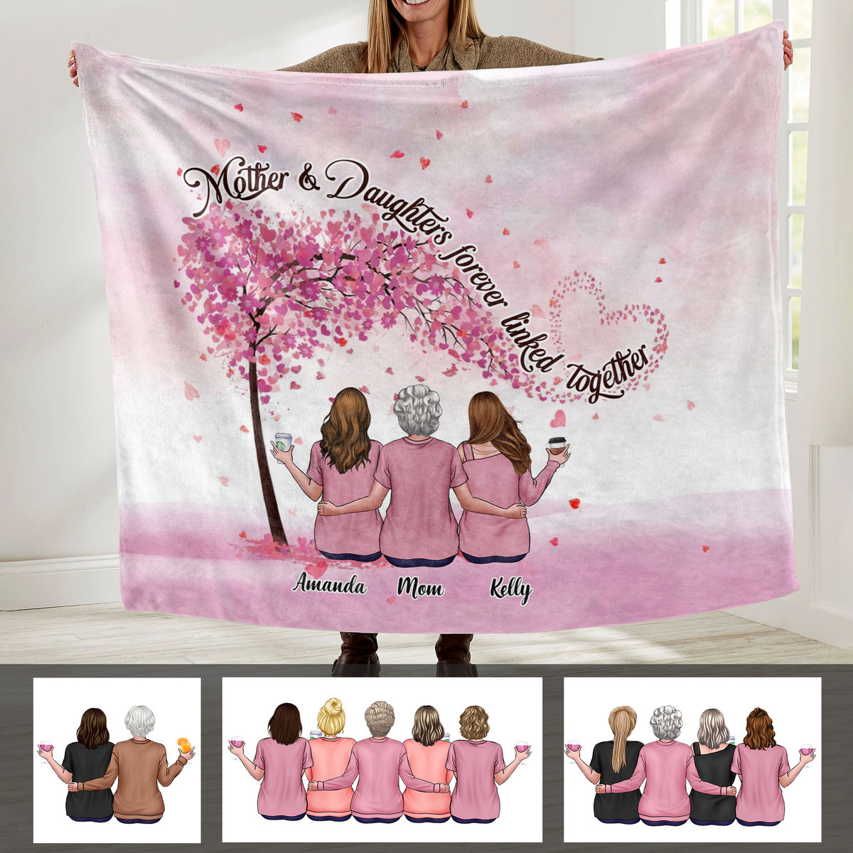 Mother's day Gift - Mother & Daughters Forever Linked Together (25621)