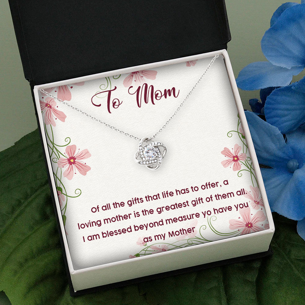 To My Mom, Mothers Day Gift, Love Knot Jewelry Necklace Gift for