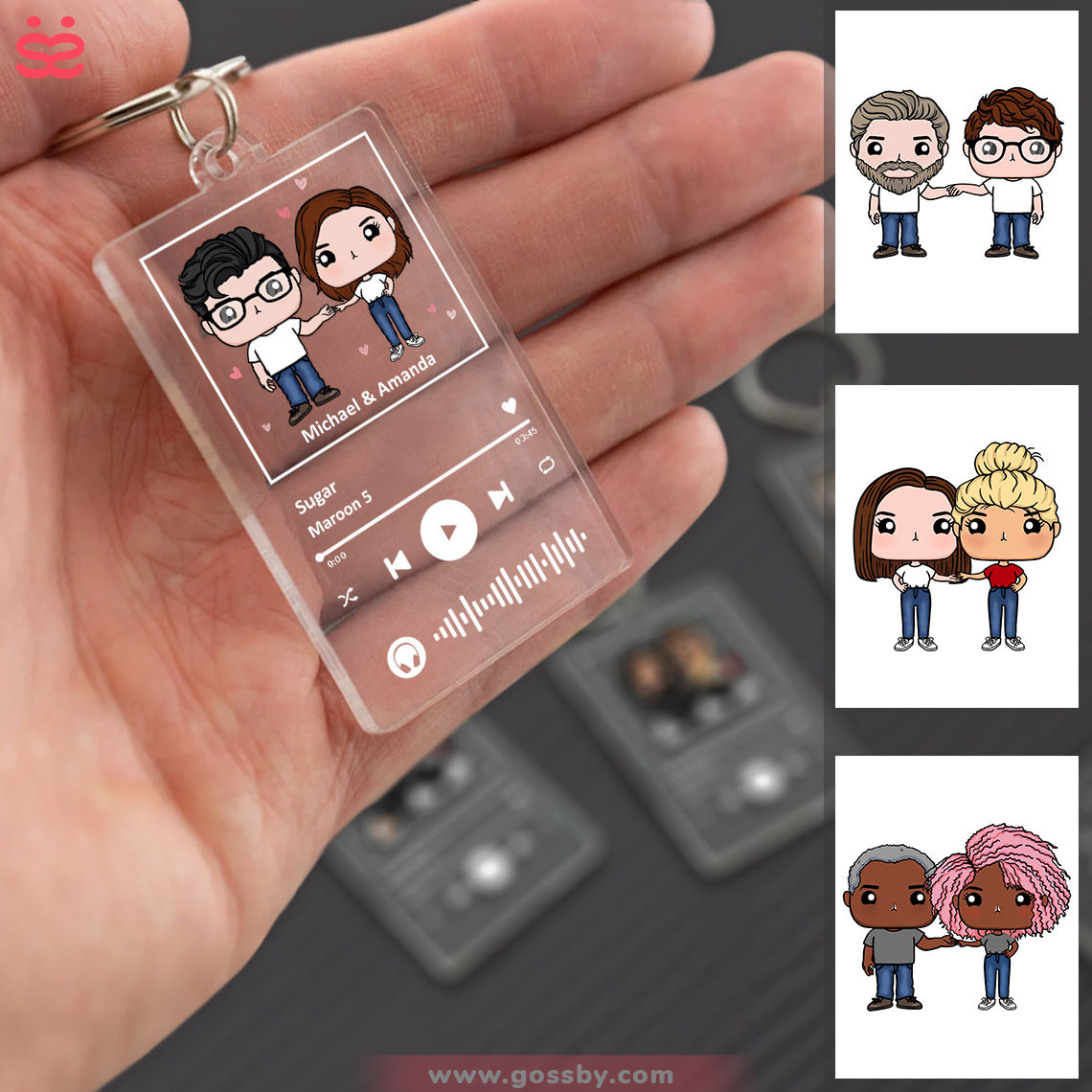 Personalized Spotify Code Keychain - Custom Scannable Music Song Keyring, Acrylic Crystal, Customizable - View #13