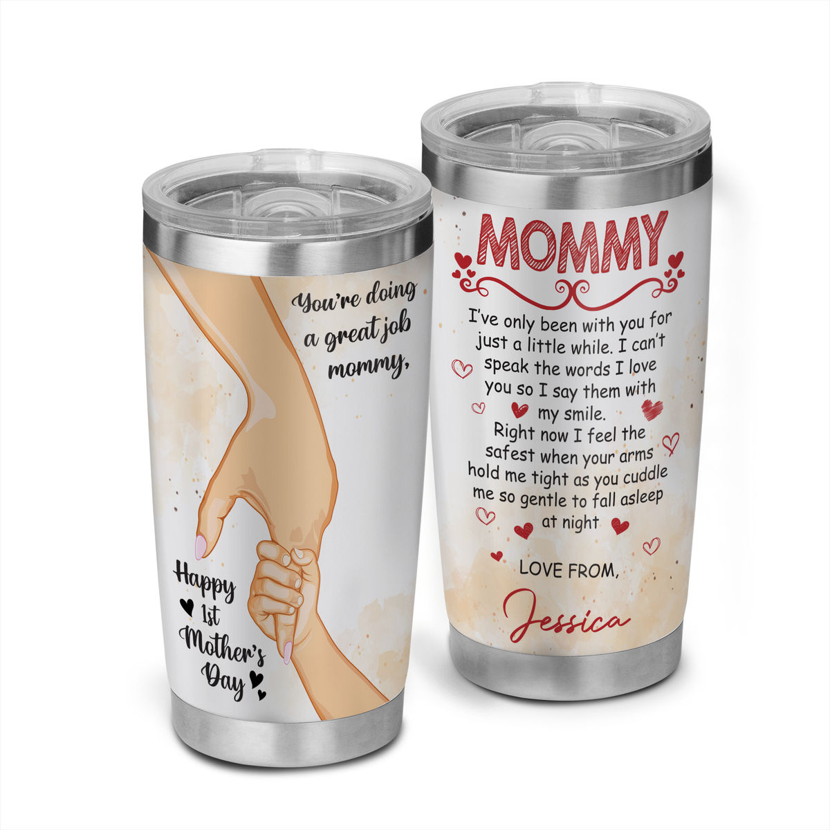 Mother's Day 2023 - Mother's Day Happy 1st Mother's Day Tumbler You're Doing A Great Job Mommy Tumbler 26370_2