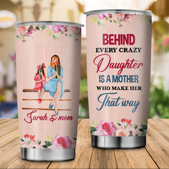 Pink Mom Glitter Tumbler