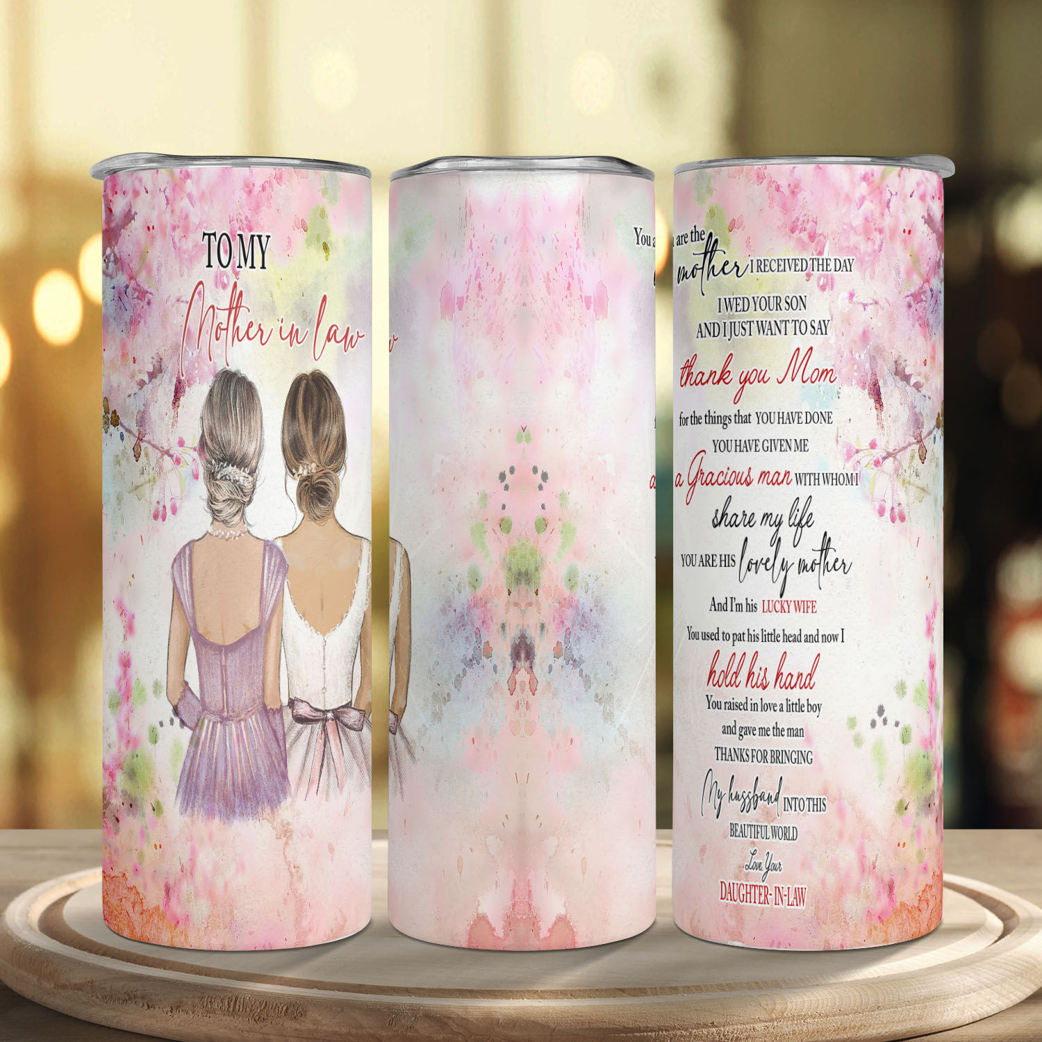 Mother Tumbler - Mother & Daughters Stainless Steel Tumbler Mother's Day  Eco-friendly Tumbler To my Mom Skinny Tumbler Gift For Mom 26510