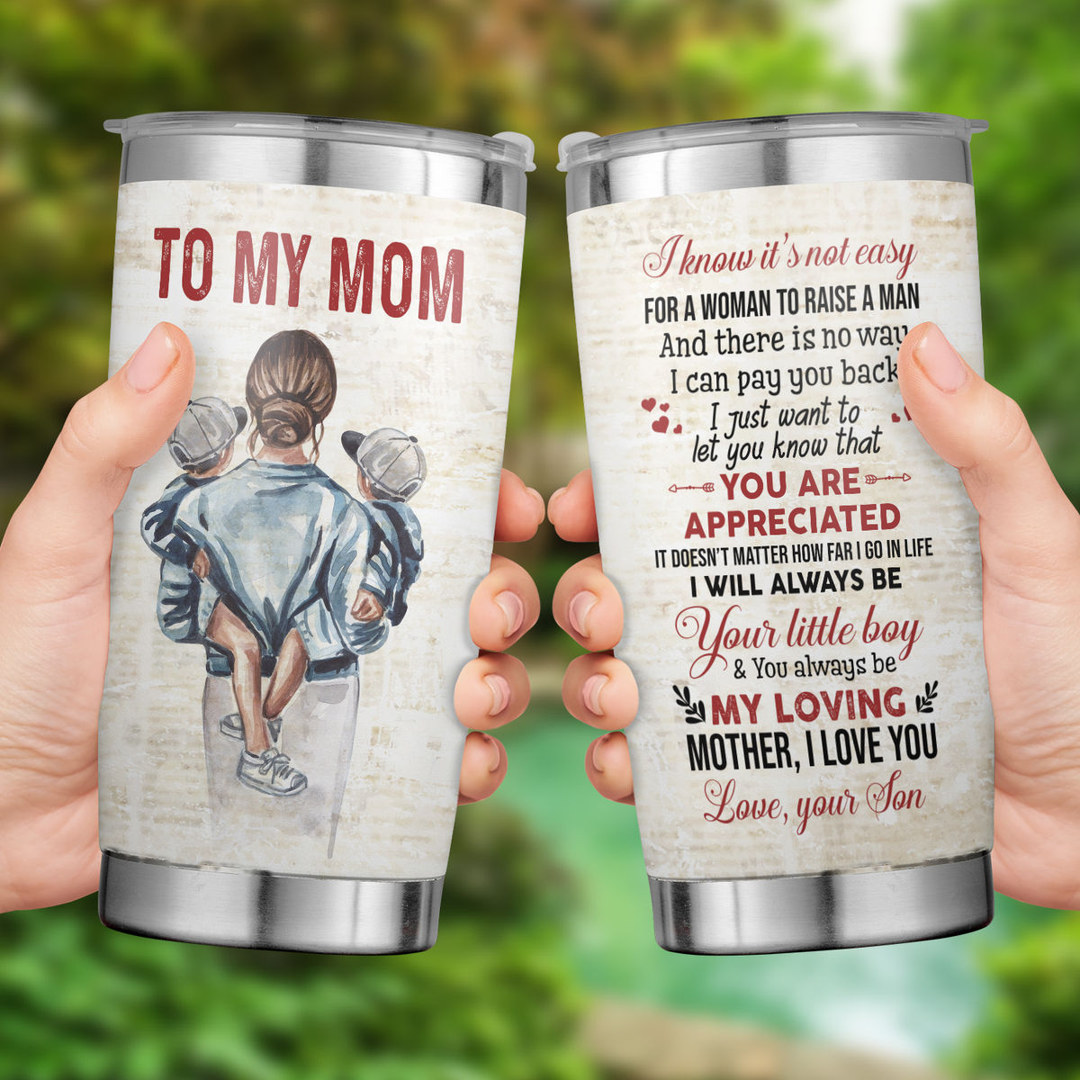 Mother's Day Boy Mom Photo Tumbler