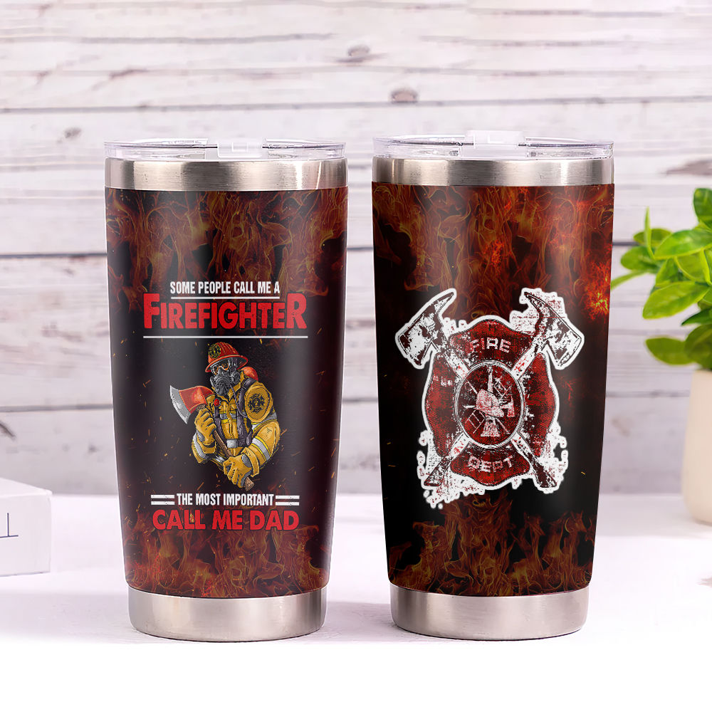 Father Tumbler - Firefighter Stainless Steel Tumbler Father's Day Eco-friendly Tumbler To my Father Skinny Tumbler Gift For Father 26669