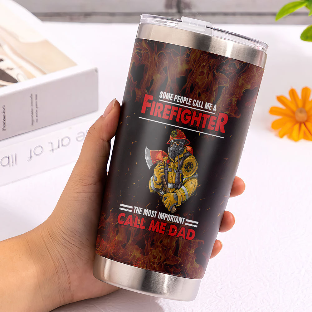 Father Tumbler - Firefighter Stainless Steel Tumbler Father's Day Eco-friendly Tumbler To my Father Skinny Tumbler Gift For Father 26669_1