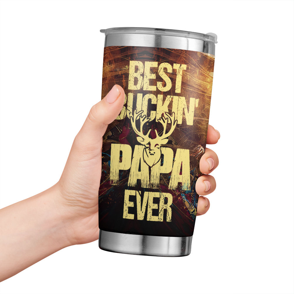 Father Tumbler - Deer hunting Stainless Steel Tumbler Father's Day Eco-friendly Tumbler To my Father Skinny Tumbler Gift For Father 26674_1