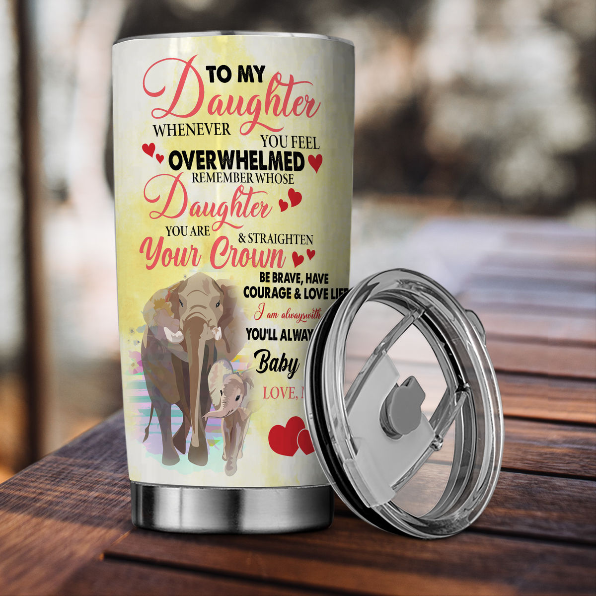 Mother Tumbler - Elephant Mom Stainless Steel Tumbler Mother's Day Eco-friendly Tumbler To my Mom Skinny Tumbler Gift For Mom 26683_1