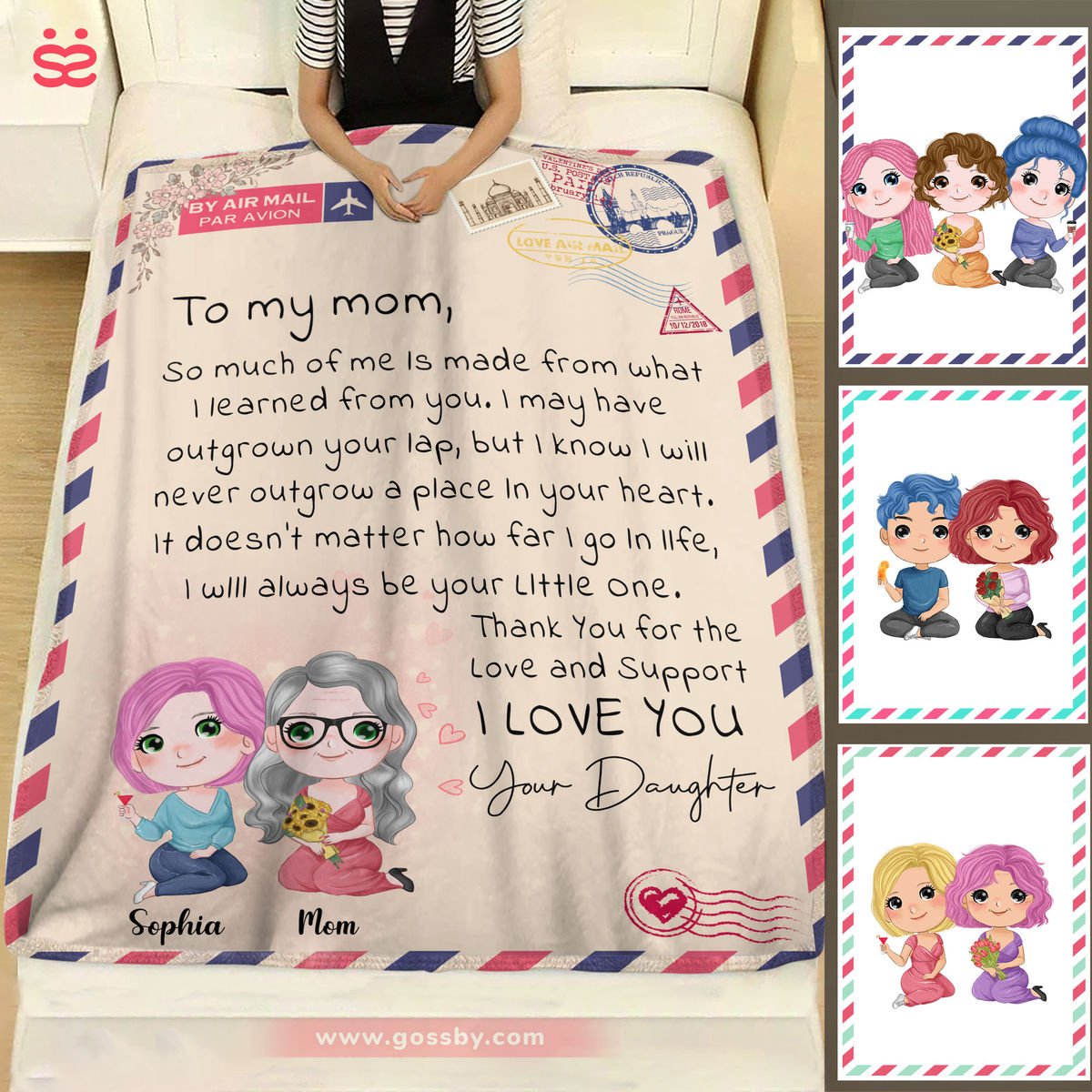 Personalized Blanket - Mother's Day Blanket - Dear Mom, ... I'll Always your Little One - v5a (1D)