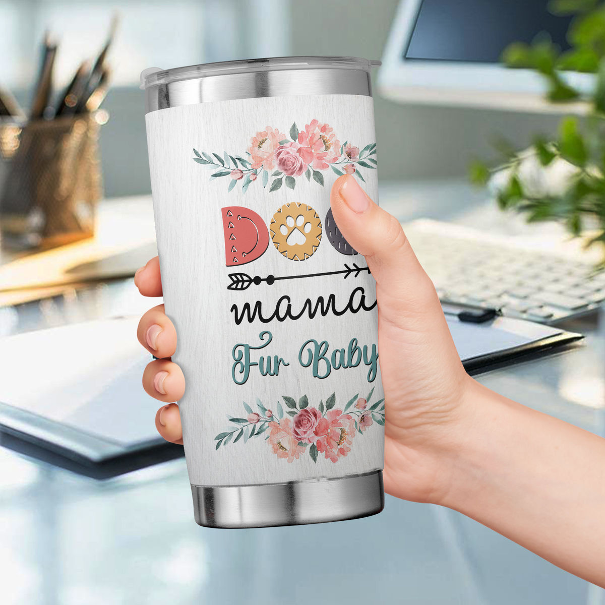 Dog Mom Fur Mama 40oz Quencher Tumbler Dupe Stainless Steel