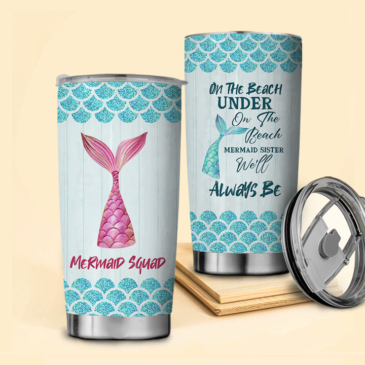 Mermaid custom Stainless Steel Straw Tumbler – Squishy Cheeks