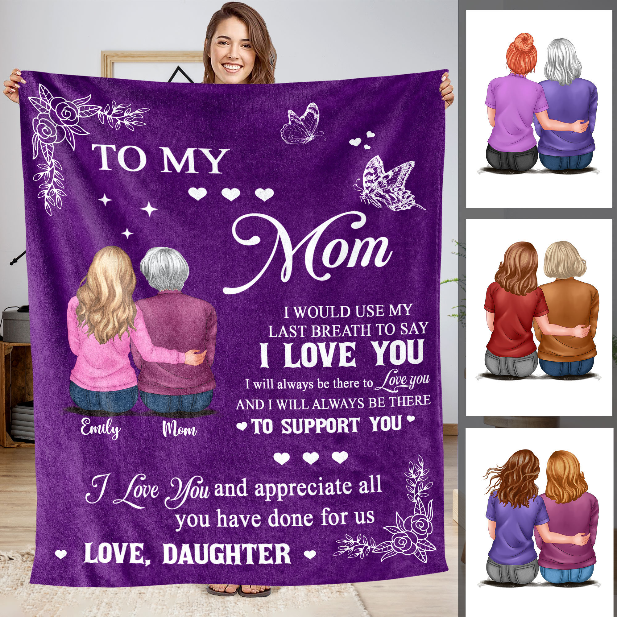 To the Best Patriotic Mom - Mother's Day Blanket - Daughter - Free Shipping