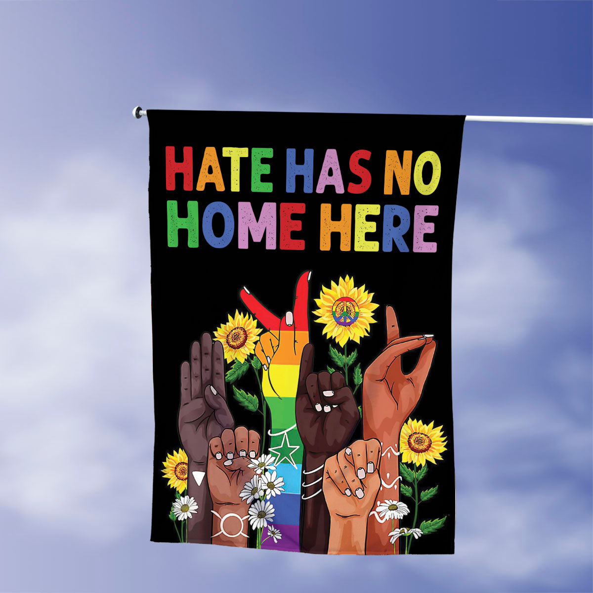 Peace Flag - Be Kind Flag Love Peace Bohemian Hippie Flag Outdoor Decor Hippie Style Garden Flag 26941_1