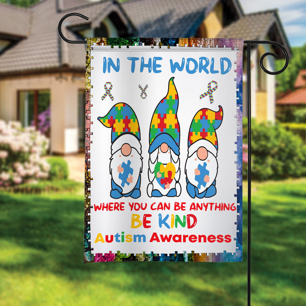 Autism Awareness - Be Kind Autism Awareness Flag In April We Wear Blue Love Autism Awareness Flag Autism Awareness Garden Flag Autism House FLag Decor 26978_2